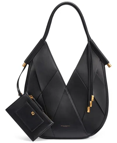 Donna Karan Baldwin Leather Large Shoulder Bag In Multi