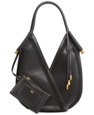 Donna Karan Baldwin Medium Crochet Shoulder Bag In Black