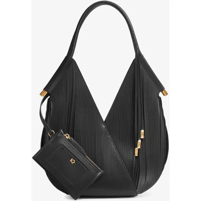 Donna Karan Baldwin Mini Lasercut Shoulder Bag In Black/gold