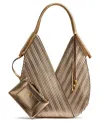 Shop Donna Karan Baldwin Mini Metallic Shoulder Bag In Gold