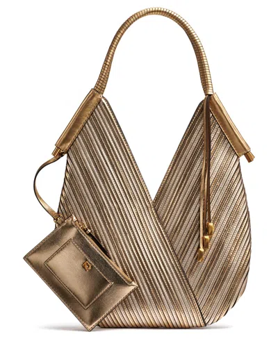 Donna Karan Baldwin Mini Metallic Shoulder Bag In Gold