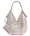 Donna Karan Baldwin Shoulder With Leather Wrapped Rounded Handle In Neutral
