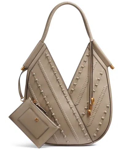 Donna Karan Baldwin Woven Medium Shoulder Bag In Brown