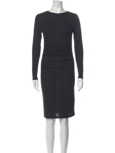 Pre-owned Donna Karan Bateau Neckline Knee-length Dress W/ Tags In Gray