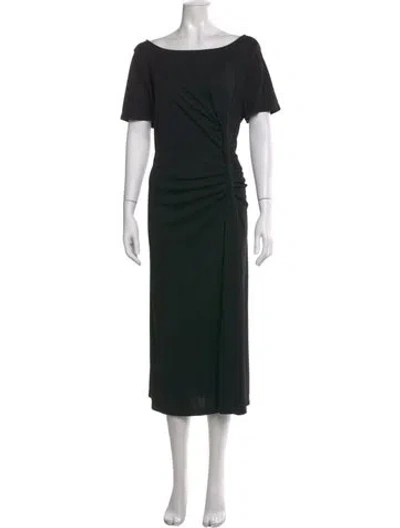 Pre-owned Donna Karan Bateau Neckline Long Dress In Black