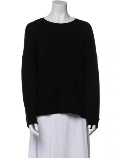 Pre-owned Donna Karan Bateau Neckline Long Sleeve Sweatshirt In Black