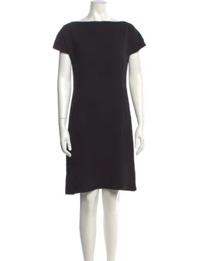 Pre-owned Donna Karan Bateau Neckline Mini Dress In Black
