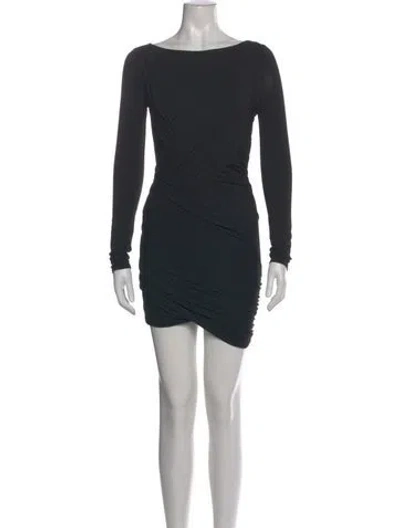 Pre-owned Donna Karan Bateau Neckline Mini Dress In Black