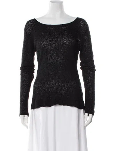 Pre-owned Donna Karan Bateau Neckline Sweater In Black