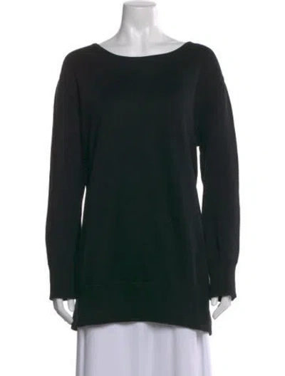 Pre-owned Donna Karan Bateau Neckline Sweater In Black