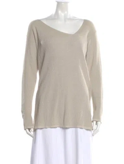 Pre-owned Donna Karan Bateau Neckline Sweater In Neutral