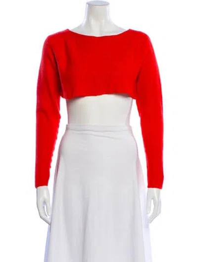 Pre-owned Donna Karan Bateau Neckline Sweater In Red