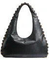 Donna Karan Batiste Large Leather Shoulder Bag In Black,gold