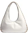 Donna Karan Batiste Triple Compartment Leather Shoulder Bag In White