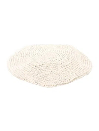 Pre-owned Donna Karan Beige Knitted Beret Hat In Neutral