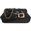 Donna Karan Bella Medium Leather Clutch In Black/gold