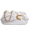 Donna Karan Bella Medium Leather Clutch In Brillant White