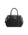 Donna Karan Bellerose Double Top Handle Leather Satchel In Black,gold