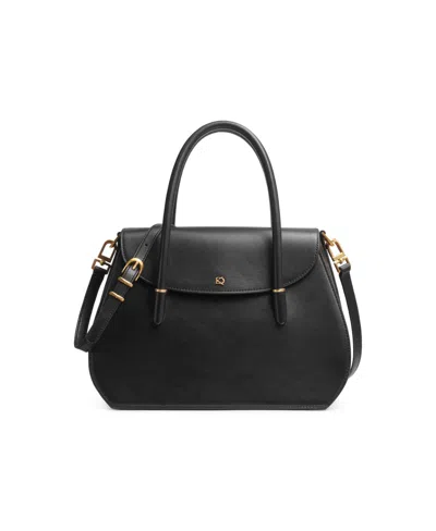 Donna Karan Bellerose Double Top Handle Leather Satchel In Claret