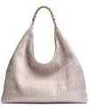 Donna Karan Bellmore Extra Large Hobo With Gold Bezel Strap In Sand