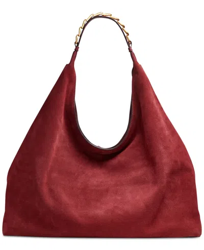 Donna Karan Bellmore Extra Large Suede Hobo With Bezel Strap In Garnet