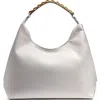 Donna Karan Bellmore Bezeled Hobo In Brilliant White