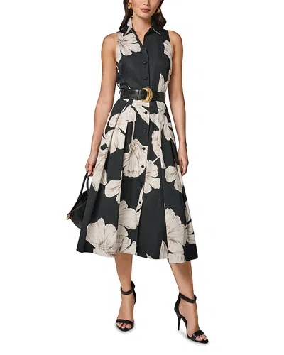 Donna Karan Belted A Line Dress In Multi