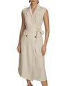 Donna Karan Belted A Line Midi Dress In Natural