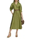 Donna Karan New York Cotton Sateen Midi Shirtdress In Kiwi
