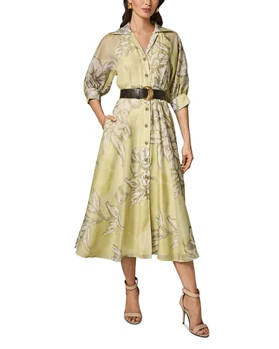 Donna Karan New York Floral Print Belted Shirtdress In Multi