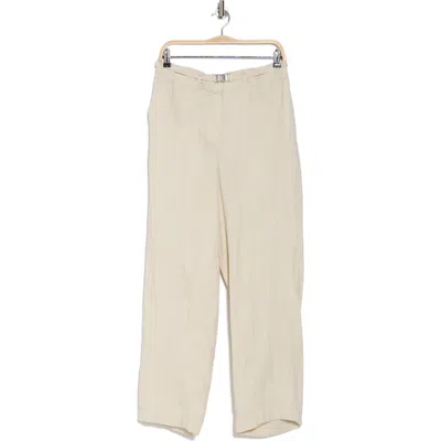 Donna Karan Belted High Waist Wide Leg Pants In Light City Khaki