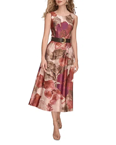 DONNA KARAN BELTED MIDI DRESS