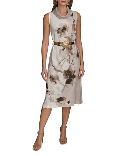 DONNA KARAN BELTED MIDI DRESS