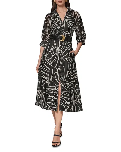 Donna Karan New York Belted Midi Shirtdress In Black
