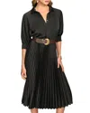 DONNA KARAN BELTED PLEAT SKIRT DRESS