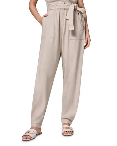 Donna Karan Belted Tab Hem Pants In Neutral