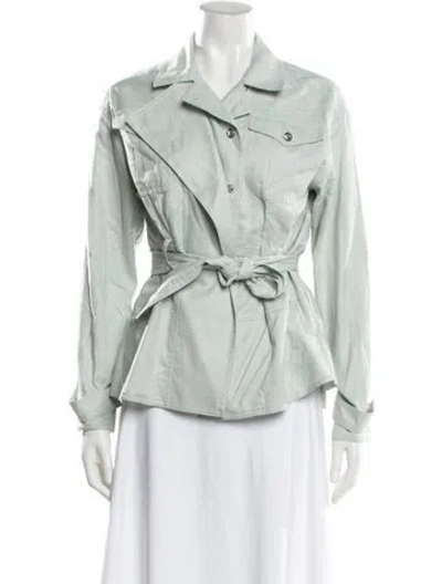 Pre-owned Donna Karan Biker Jacket In Green