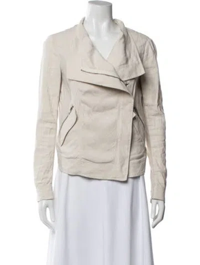 Pre-owned Donna Karan Biker Jacket In Neutral