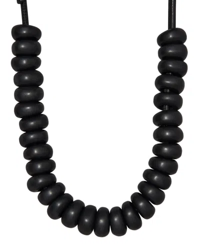 Donna Karan Black-tone Resin Collar Necklace In Jet