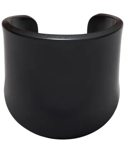 Donna Karan Black-tone Resin Cuff Bracelet In Jet