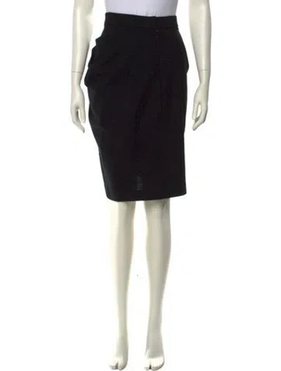 Pre-owned Donna Karan Bow Accents Knee-length Skirt In Black
