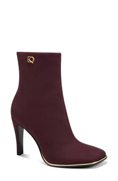 Donna Karan Brecklyn Square Toe Bootie In Burgundy