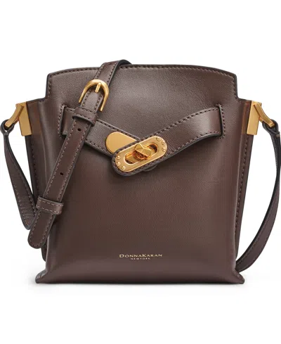 Donna Karan Bridgehampton Turnlock Crossbody In Brown