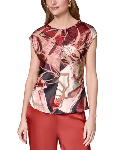 Donna Karan Cap Sleeve Top In Multi