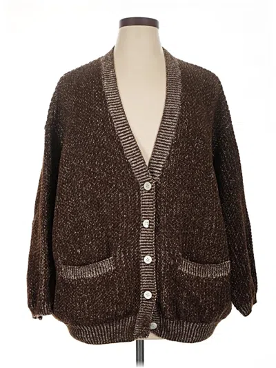 Pre-owned Donna Karan Cardigan Sweater In Brown