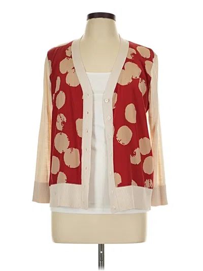Pre-owned Donna Karan Cardigan Sweater In Red