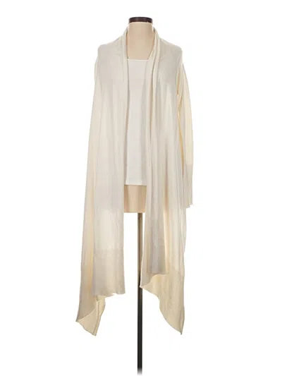 Pre-owned Donna Karan Cardigan Sweater In White