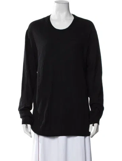 Pre-owned Donna Karan Cashmere Animal Print Sweater In Black
