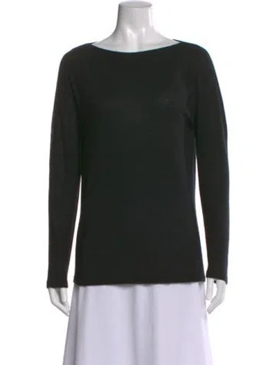 Pre-owned Donna Karan Cashmere Bateau Neckline Sweater In Black