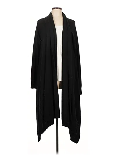 Pre-owned Donna Karan Cashmere Cardigan Sweater In Black